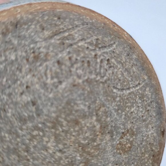 Handmade Ceramic Jar With Lid & Bamboo Design Signed Studio Pottery 5.25" High - Picture 8 of 9